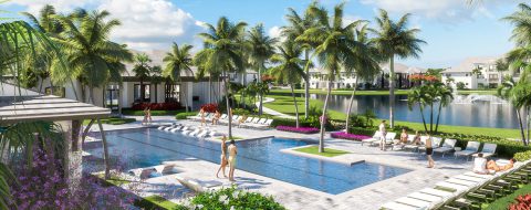 rendering of the future pool at alton at central park